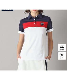 【アダバット/adabat】の【新レーベル ADABAT NAVY】UVカット/吸水速乾 カラーブロックポロシャツ 人気、トレンドファッション・服の通販 founy(ファニー) ファッション Fashion レディースファッション Ladies' Fashion Online トップス・カットソー Tops/Tshirt シャツ/ブラウス Shirts/Blouses ポロシャツ Polo Shirts ゴルフ Golf シンプル Simple スタイリッシュ Stylish フォルム Form ブロック Block ポロシャツ Polo Shirt エレガント 上品 Elegant 半袖 Short Sleeve 吸水 Water Absorption 無地 Plain Color |ID:prp329100004597371