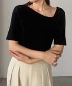【ジュノア/JUNOAH】のLouere アシメネック半袖リブニット 人気、トレンドファッション・服の通販 founy(ファニー) ファッション Fashion レディースファッション Ladies' Fashion Online トップス・カットソー Tops/Tshirt ニット Knit Tops リブニット Rib Knit 半袖 Short Sleeve thumbnail ブラック|ID: prp329100004597378 ipo3291000000032674465