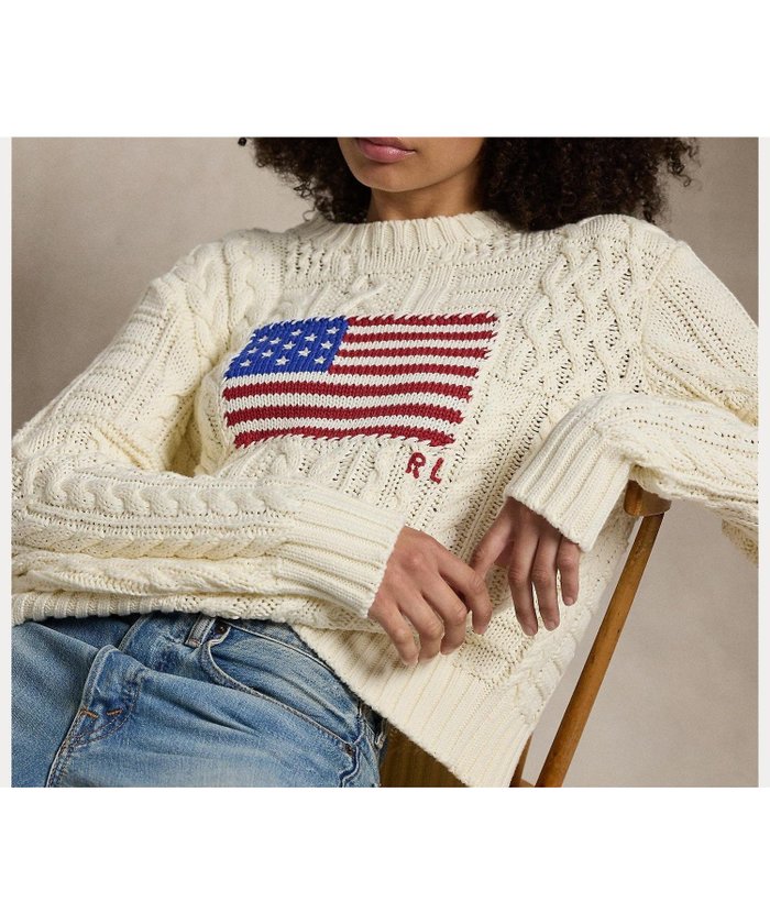 【ラルフローレン/RALPH LAUREN】のアランニット フラッグ コットン セーター インテリア・キッズ・メンズ・レディースファッション・服の通販 founy(ファニー) https://founy.com/ ファッション Fashion レディースファッション Ladies' Fashion Online トップス・カットソー Tops/Tshirt ニット Knit Tops アメリカン American カフス Cuffs ショルダー Shoulder セーター Sweater ドロップ Drop パッチワーク Patchwork フィット Fit フロント Front ボーダー Border リブニット Rib Knit 手編み Hand Knitting 長袖 Long Sleeve |ID: prp329100004597567 ipo3291000000032676752