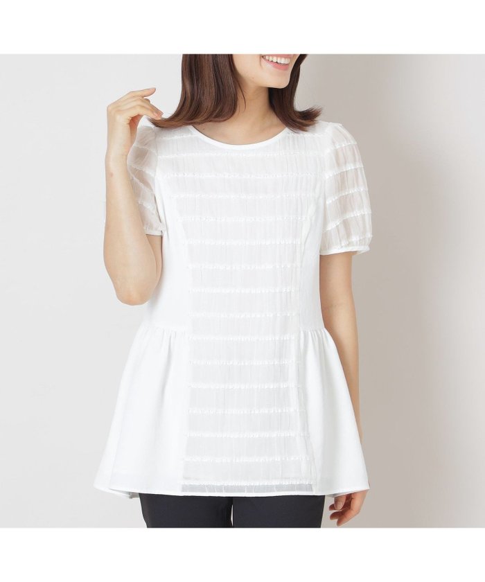 【トゥー ビー シック/TO BE CHIC】のジャカードタック チュニックブラウス インテリア・キッズ・メンズ・レディースファッション・服の通販 founy(ファニー) https://founy.com/ ファッション Fashion レディースファッション Ladies' Fashion Online トップス・カットソー Tops/Tshirt シャツ/ブラウス Shirts/Blouses ギャザー Gather ジャカード Jacquard チュニック Tunic 切替 Switching |ID: prp329100004597569 ipo3291000000032676767