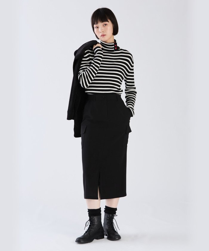 【アニエスベー ファム/agnes b. FEMME】のワーステッドポリエステルカーゴスカート インテリア・キッズ・メンズ・レディースファッション・服の通販 founy(ファニー) https://founy.com/ ファッション Fashion レディースファッション Ladies' Fashion Online スカート Skirt ミリタリー Military 冬 Winter |ID: prp329100004597570 ipo3291000000032676770
