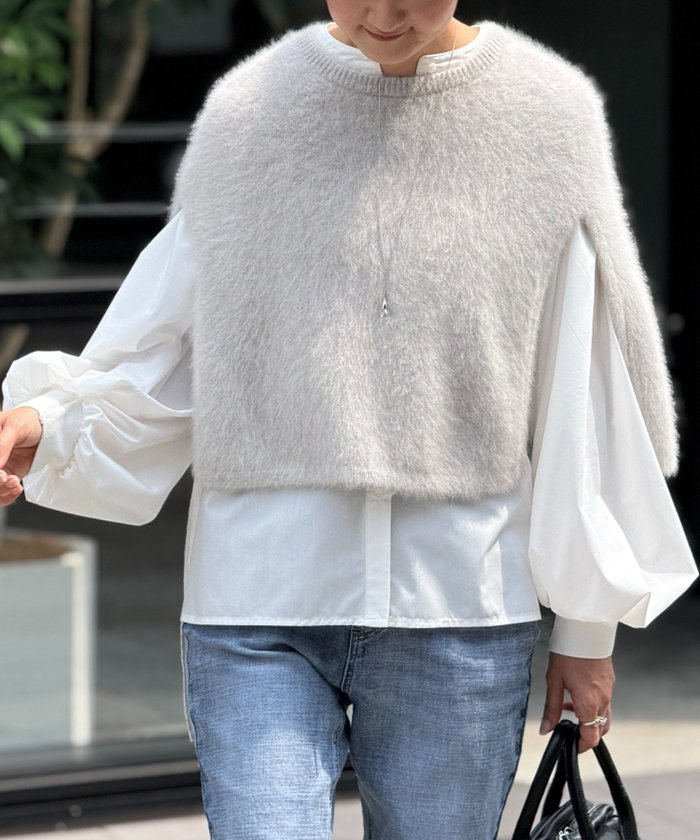 【その他のブランド/Other】のファーニットポンチョ インテリア・キッズ・メンズ・レディースファッション・服の通販 founy(ファニー) https://founy.com/ ファッション Fashion レディースファッション Fashion for Women アウター Coat / Outerwear Collection ポンチョ・ケープコート Ponchos & Capes トップス・カットソー Cut & Sew Tops ニット Knit Tops & Sweaters おすすめ Recommended / Our Picks ギャザー Gathered, Ruffled ショート Short, Short Length ショール Shawl, Wrap シンプル Simple, Minimal ストール Stole, Wrap フォックス Fox, Fox Fur ポンチョ Poncho, Cape Style エレガント 上品 Elegant |ID: prp329100004597581 ipo3291000000032754801