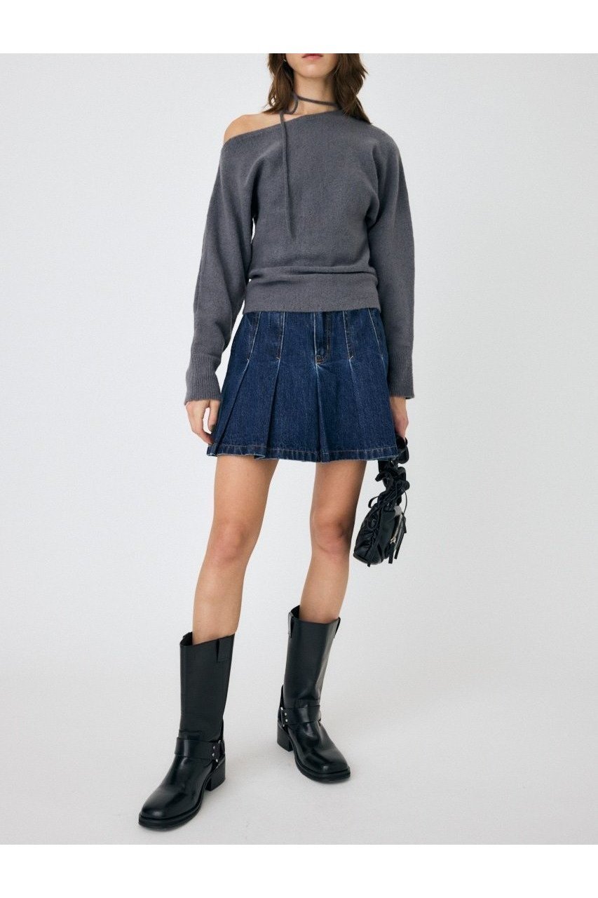 【マウジー/moussy】のPLEATED デニムミニスカート インテリア・キッズ・メンズ・レディースファッション・服の通販 founy(ファニー) 　ファッション　Fashion　レディースファッション　Ladies' Fashion Online　スカート　Skirt　ミニスカート　Mini Skirts　おすすめ　Recommend　カーディガン　Cardigan　デニム　Denim　プリーツ　Pleats　ミニスカート　Mini Skirt　D/BLU3|ID: prp329100004597597 ipo3291000000032677141