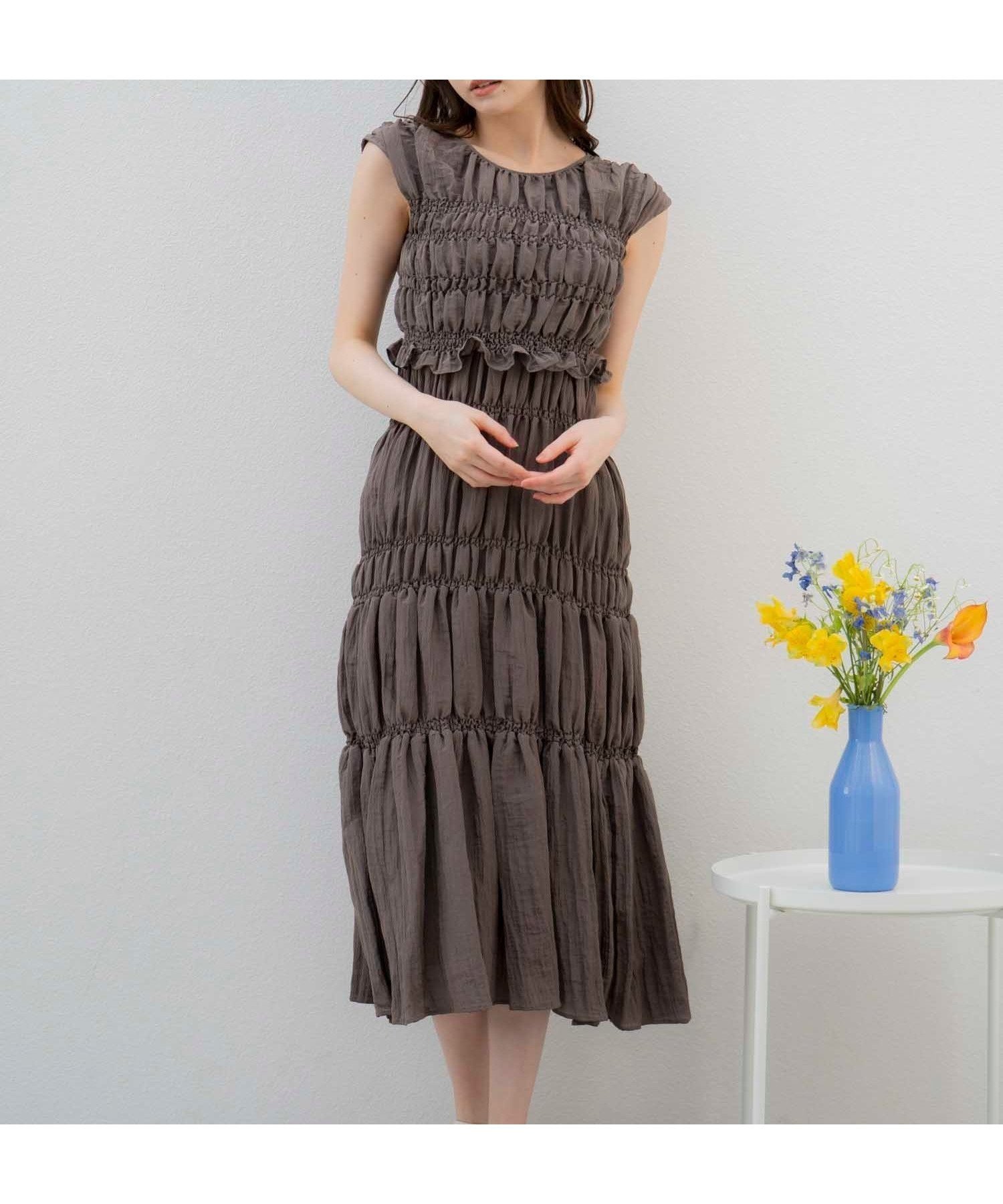 【ノエラ/Noela】のシャーリングキャミワンピ*ブラウスセット インテリア・キッズ・メンズ・レディースファッション・服の通販 founy(ファニー) 　ファッション　Fashion　レディースファッション　Ladies' Fashion Online　ワンピース　Dress　キャミワンピース　No Sleeve Dresses　おすすめ　Recommend　キャミワンピース　Cami Dress　ギャザー　Gather　シャーリング　Shirring　ポケット　Pocket　夏　Summer　旅行　Travel　チャ|ID: prp329100004597604 ipo3291000000032677208