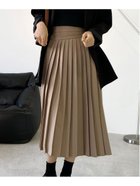 【ミニミニストア/miniministore】のプリーツスカート ミモレ丈レディース 無地 ダークベージ|ID: prp329100004597655 ipo3291000000032677839