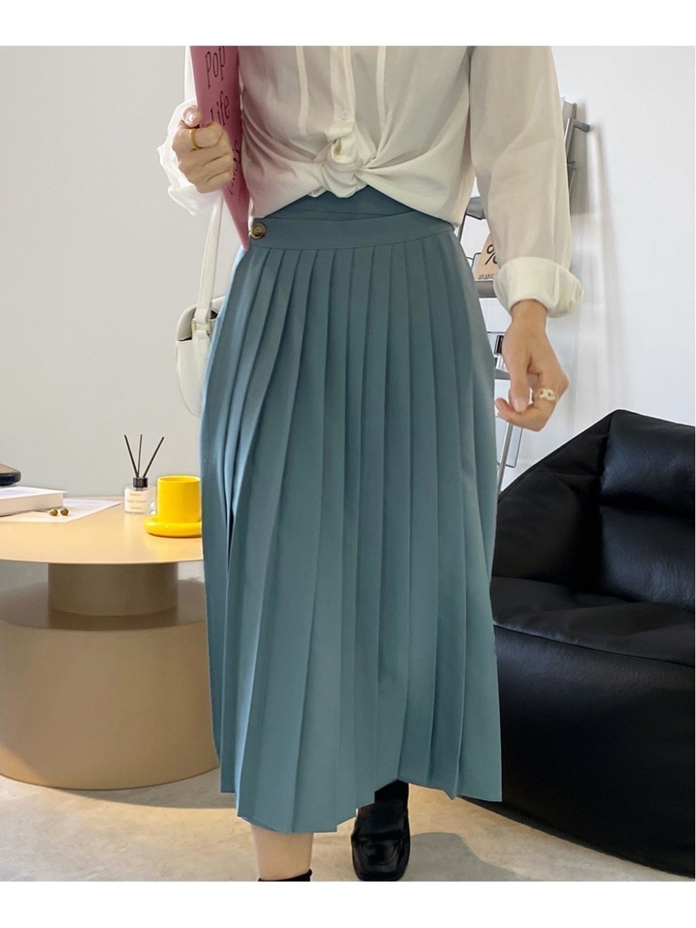 【ミニミニストア/miniministore】のプリーツスカート ミモレ丈レディース 無地 インテリア・キッズ・メンズ・レディースファッション・服の通販 founy(ファニー) 　ファッション　Fashion　レディースファッション　Ladies' Fashion Online　スカート　Skirt　プリーツスカート　Pleated Skirts　トレンド　Trend　フレア　Flare　プリーツ　Pleats　ベーシック　Basic　ミモレ　Mimore　ロング　Long　人気　Popularity　春　Spring　無地　Plain Color　くすみブルー|ID: prp329100004597655 ipo3291000000032677844