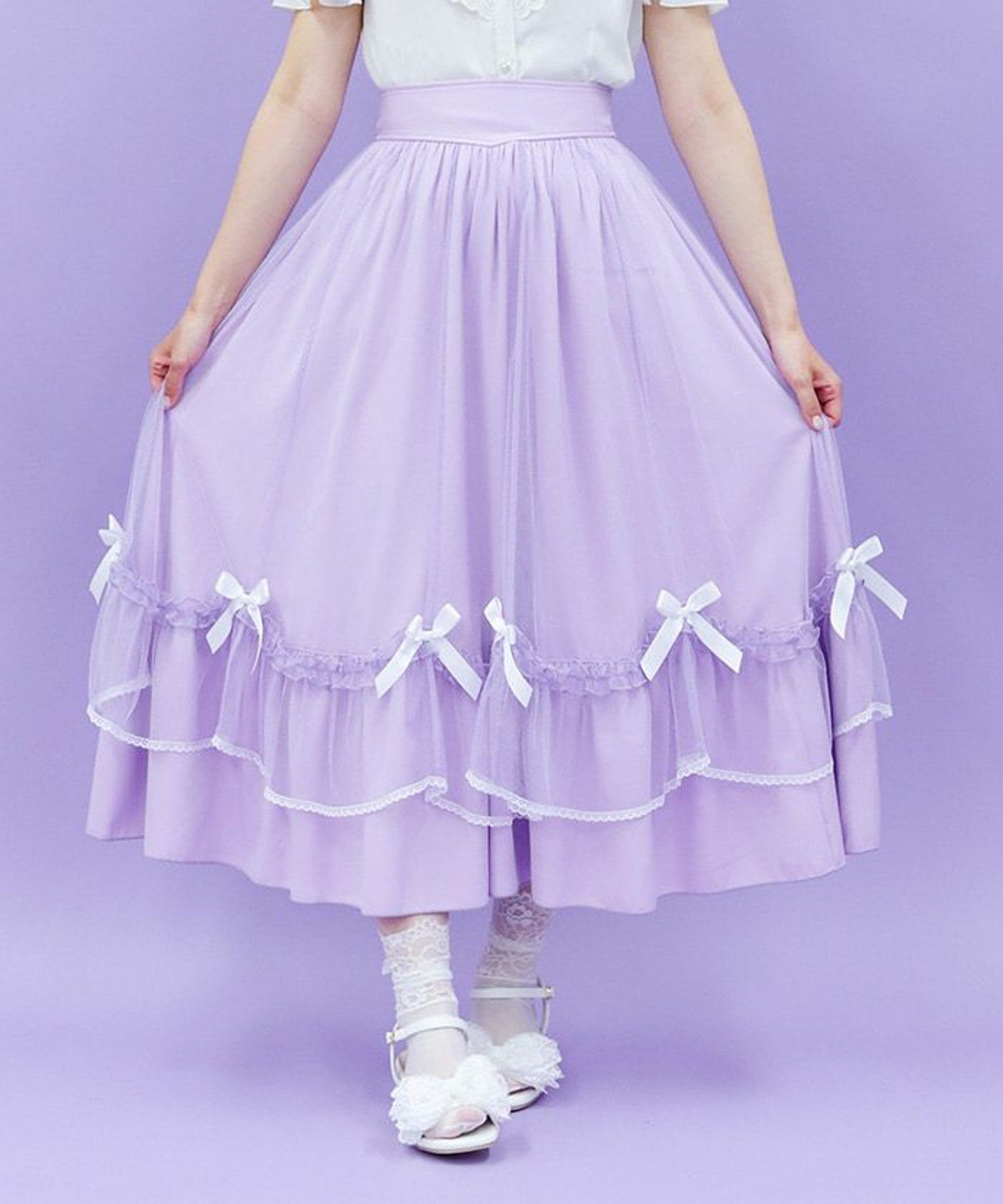 【アクシーズファム/axes femme】のマリンチュールリボンスカート インテリア・キッズ・メンズ・レディースファッション・服の通販 founy(ファニー) 　ファッション　Fashion　レディースファッション　Ladies' Fashion Online　スカート　Skirt　おすすめ　Recommend　チュール　Tulle　リボン　Ribbon　ロマンティック　Romantic　夏　Summer　ラベンダー|ID: prp329100004597686 ipo3291000000032678223