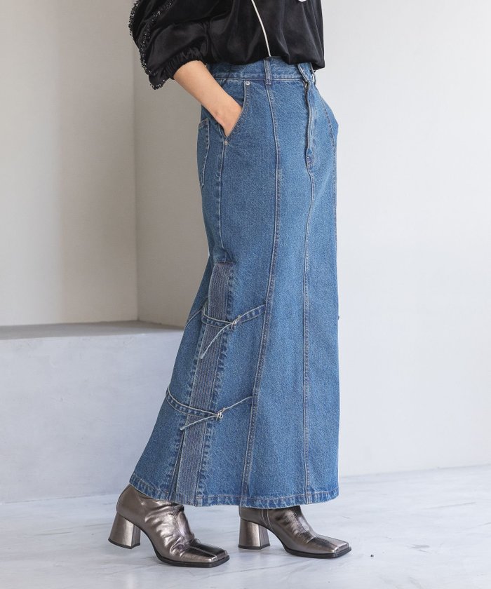 【ページボーイ/PAGEBOY】のサイドベルトデニムスカート インテリア・キッズ・メンズ・レディースファッション・服の通販 founy(ファニー) https://founy.com/ ファッション Fashion レディースファッション Ladies' Fashion Online スカート Skirt デニムスカート Denim Skirts ベルト Belts スリット Slit デニム Denim ロング Long |ID: prp329100004597733 ipo3291000000032678800