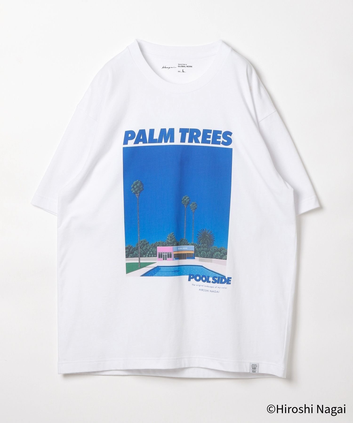 【グローバルワーク/GLOBAL WORK】の永井博コラボ/Tシャツ/半袖/575237 インテリア・キッズ・メンズ・レディースファッション・服の通販 founy(ファニー) 　ファッション　Fashion　レディースファッション　Fashion for Women　トップス・カットソー　Cut & Sew Tops　シャツ・ブラウス・オフィスカジュアル　Elegant Blouses & Button-Ups　ロングTシャツ・Tシャツ　Longline T-Shirts & Tees　おすすめ　Recommended / Our Picks　コラボ　Collaboration, Collab　ジャケット　Jacket, Outerwear　ボトム　Bottoms, Lower Wear　リラックス　Relax, Relaxed Fit　ワイド　Wide, Wide Fit　エレガント 上品　Elegant　半袖　Short Sleeve, Half Sleeve　夏　Summer　雑誌　Magazine, Fashion Magazine　オフ04|ID: prp329100004597756 ipo3291000000032679081