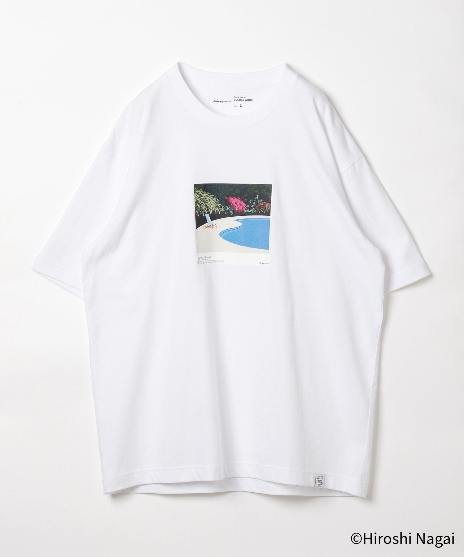【グローバルワーク/GLOBAL WORK】の永井博コラボ/Tシャツ/半袖/575237 インテリア・キッズ・メンズ・レディースファッション・服の通販 founy(ファニー) 　ファッション　Fashion　レディースファッション　Fashion for Women　トップス・カットソー　Cut & Sew Tops　シャツ・ブラウス・オフィスカジュアル　Elegant Blouses & Button-Ups　ロングTシャツ・Tシャツ　Longline T-Shirts & Tees　おすすめ　Recommended / Our Picks　コラボ　Collaboration, Collab　ジャケット　Jacket, Outerwear　ボトム　Bottoms, Lower Wear　リラックス　Relax, Relaxed Fit　ワイド　Wide, Wide Fit　エレガント 上品　Elegant　半袖　Short Sleeve, Half Sleeve　夏　Summer　雑誌　Magazine, Fashion Magazine　オフ01|ID: prp329100004597756 ipo3291000000032679083