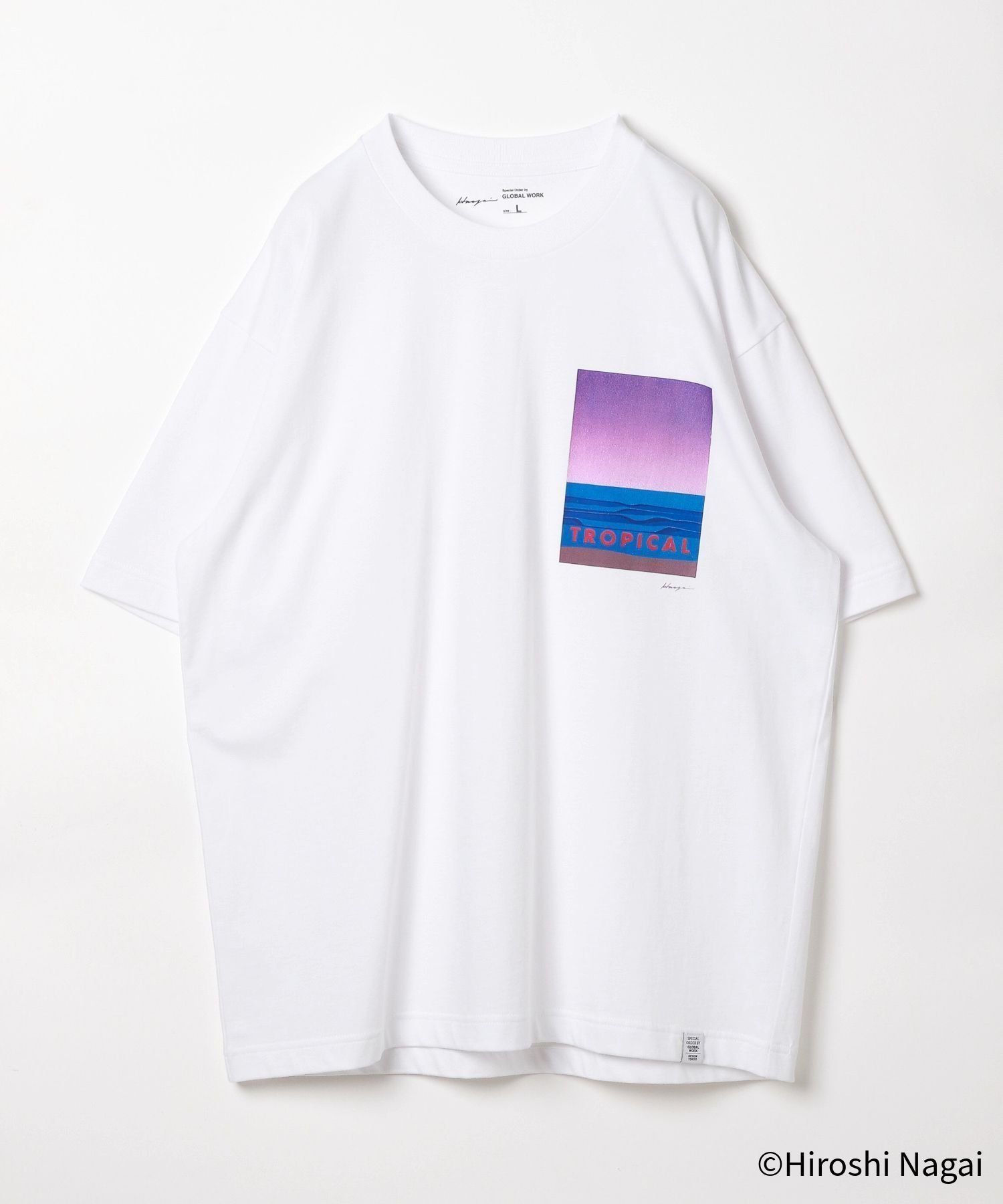 【グローバルワーク/GLOBAL WORK】の永井博コラボ/Tシャツ/半袖/575237 インテリア・キッズ・メンズ・レディースファッション・服の通販 founy(ファニー) 　ファッション　Fashion　レディースファッション　Fashion for Women　トップス・カットソー　Cut & Sew Tops　シャツ・ブラウス・オフィスカジュアル　Elegant Blouses & Button-Ups　ロングTシャツ・Tシャツ　Longline T-Shirts & Tees　おすすめ　Recommended / Our Picks　コラボ　Collaboration, Collab　ジャケット　Jacket, Outerwear　ボトム　Bottoms, Lower Wear　リラックス　Relax, Relaxed Fit　ワイド　Wide, Wide Fit　エレガント 上品　Elegant　半袖　Short Sleeve, Half Sleeve　夏　Summer　雑誌　Magazine, Fashion Magazine　オフ03|ID: prp329100004597756 ipo3291000000032679086