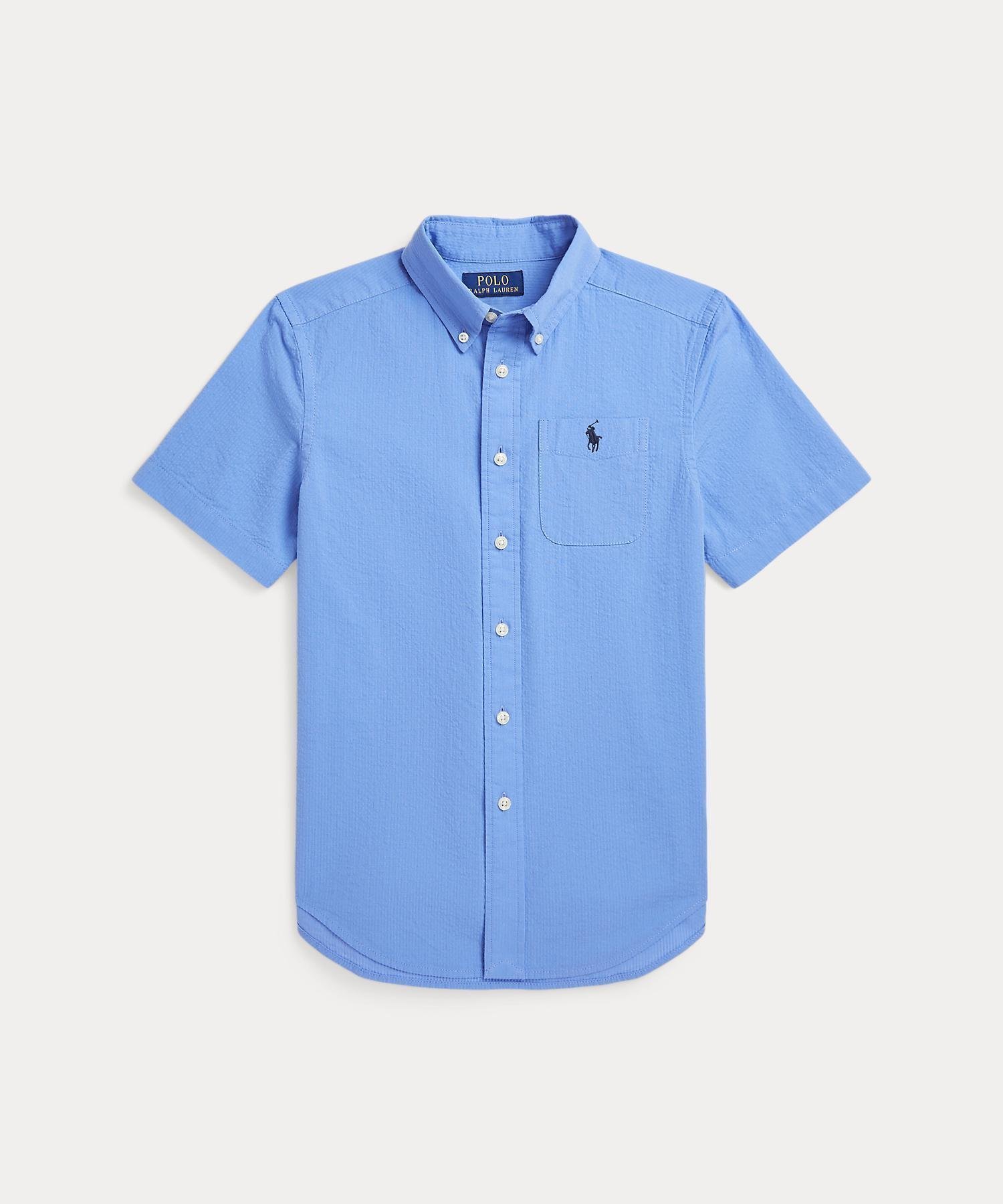 【ラルフローレン/RALPH LAUREN / KIDS】の(ボーイズ 8才~20才)コットン シアサッカー ショートスリーブ シャツ インテリア・キッズ・メンズ・レディースファッション・服の通販 founy(ファニー) 　ファッション　Fashion　キッズファッション　KIDS Children’s Clothing　ショート　Short　スリーブ　Sleeve　ダウン　Down　パッチ　Patch　プリーツ　Pleats　ボックス　Box　ボーイズ　Boys　ポケット　Pocket　半袖　Short Sleeve　ヨーク　Yoke　430ブルー|ID: prp329100004597777 ipo3291000000032679349