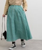 【プードゥドゥ/POU DOU DOU】のロンストプリントフレアースカート 人気、トレンドファッション・服の通販 founy(ファニー) ファッション Fashion レディースファッション Ladies' Fashion Online スカート Skirt ストライプ Stripe フレア Flare フロント Front ロンドン London thumbnail グリーン|ID: prp329100004597806 ipo3291000000032679666