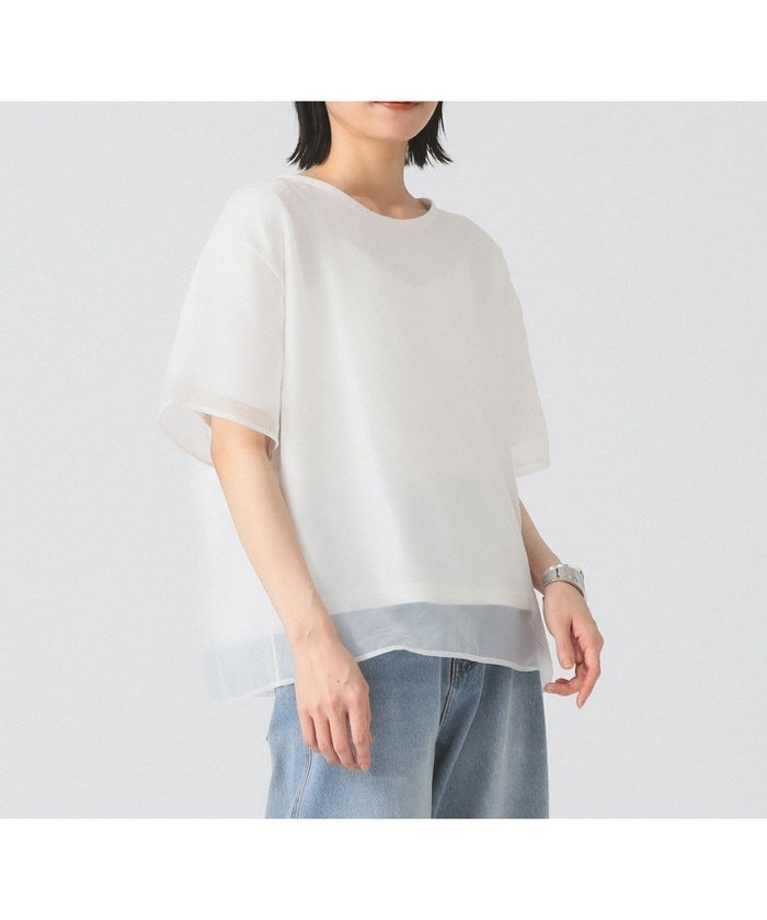 【ビームス ウイメン/BEAMS】のオーガンジー レイヤード Tシャツ インテリア・キッズ・メンズ・レディースファッション・服の通販 founy(ファニー) https://founy.com/ ファッション Fashion レディースファッション Ladies' Fashion Online トップス・カットソー Tops/Tshirt シャツ/ブラウス Shirts/Blouses ロング / Tシャツ T-Shirts オーガンジー Organdy シアー Sheer シューズ Shoes スニーカー Sneakers デニム Denim トレンド Trend リラックス Relax エレガント 上品 Elegant |ID: prp329100004597825 ipo3291000000032679946