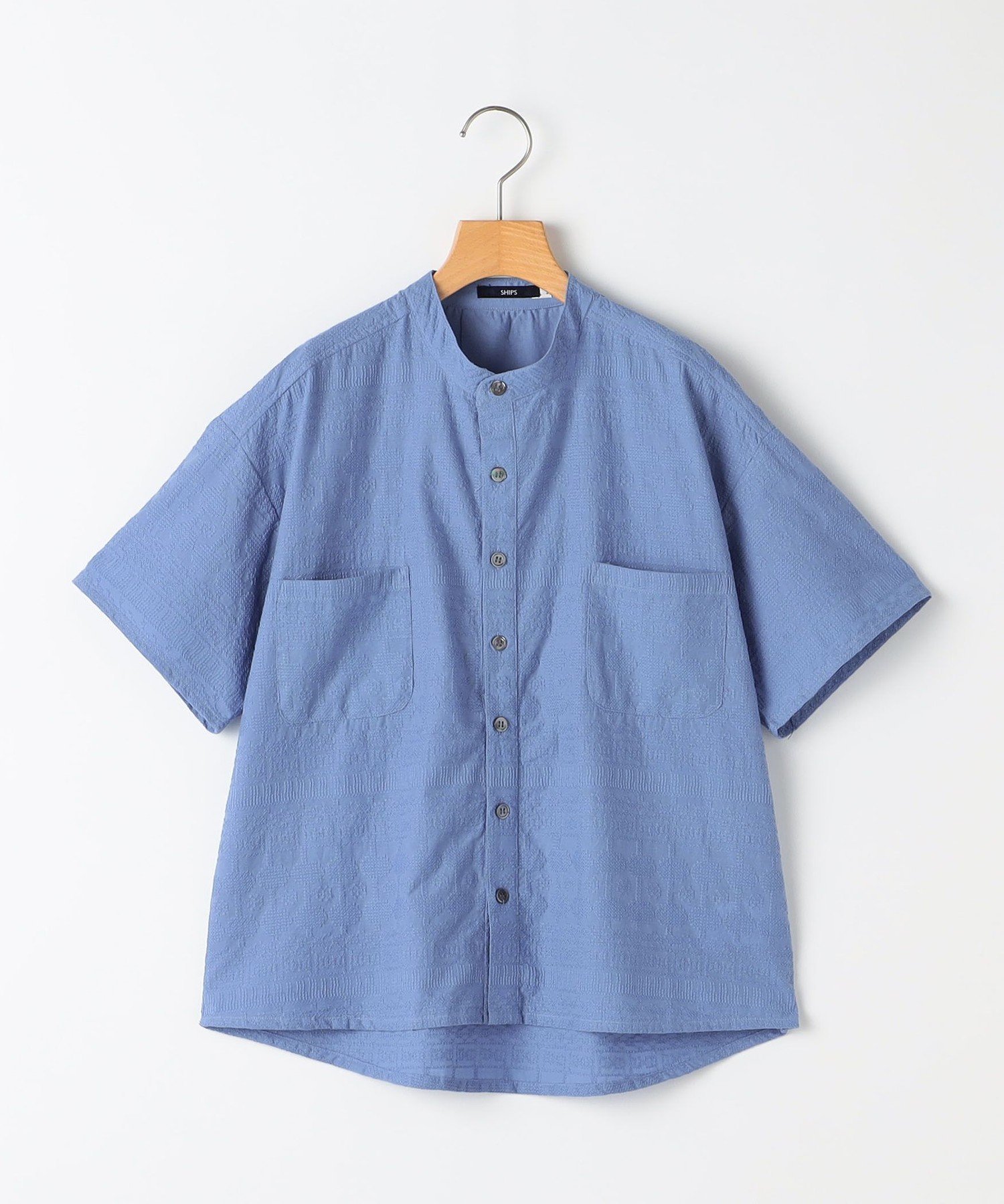 【シップス/SHIPS / KIDS】のSHIPS KIDS 140~160cm /エンブロイダリー シャツ インテリア・キッズ・メンズ・レディースファッション・服の通販 founy(ファニー) 　ファッション　Fashion　キッズファッション　KIDS Children’s Clothing　おすすめ　Recommend　インド　India　エンブロイダリー　Embroidery　ギフト プレゼント　Gift Present　ショート　Short　セットアップ　Set Up　ボーダー　Border　ポケット　Pocket　夏　Summer　羽織　Haori　ブルー系|ID: prp329100004597839 ipo3291000000032680093