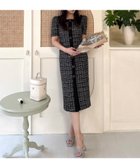 【ロイヤルパーティー/ROYAL PARTY】の配色ツイードタイトワンピース ブラック|ID: prp329100004597844 ipo3291000000032680181