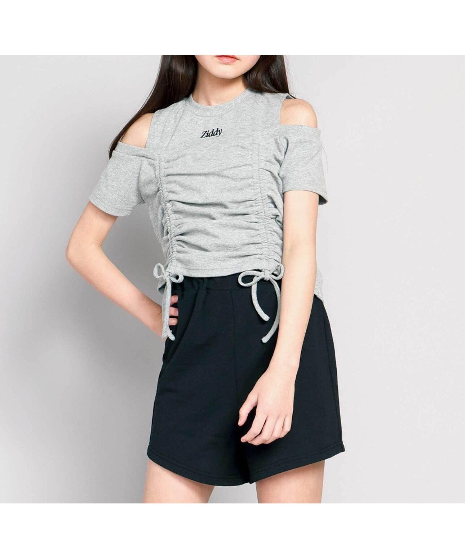 【その他のブランド/Other】の肩開きトップス ボトムセット インテリア・キッズ・メンズ・レディースファッション・服の通販 founy(ファニー) 　ファッション　Fashion　キッズファッション　KIDS Children’s Clothing　トップス・カットソー　Tops/Tees/Kids　ガーリー　Girly　コンビ　Combination　ショート　Short　セットアップ　Set Up　バランス　Balance　フロント　Front　ベーシック　Basic　ボトム　Bottom　ミックス　Mix　夏　Summer　2025年　2025　2025春夏・S/S　Ss,Spring/Summer,2025　グレー|ID: prp329100004597870 ipo3291000000032680366