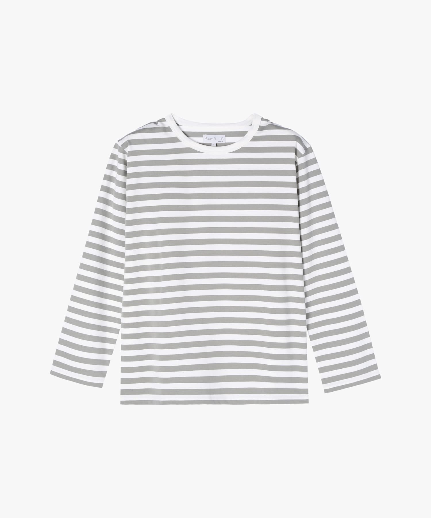 【アニエスベー ファム/agnes b. FEMME】のJ008 TS ボーダーTシャツ インテリア・キッズ・メンズ・レディースファッション・服の通販 founy(ファニー) 　ファッション　Fashion　レディースファッション　Fashion for Women　トップス・カットソー　Cut & Sew Tops　シャツ・ブラウス・オフィスカジュアル　Elegant Blouses & Button-Ups　ロングTシャツ・Tシャツ　Longline T-Shirts & Tees　コレクション　Collection, Seasonal Line　ボーダー　Border, Stripe　半袖　Short Sleeve, Half Sleeve　定番　Standard, Basic Item　長袖　Long Sleeve, Full Sleeve　ホワイト×グレー|ID: prp329100004597871 ipo3291000000032727898