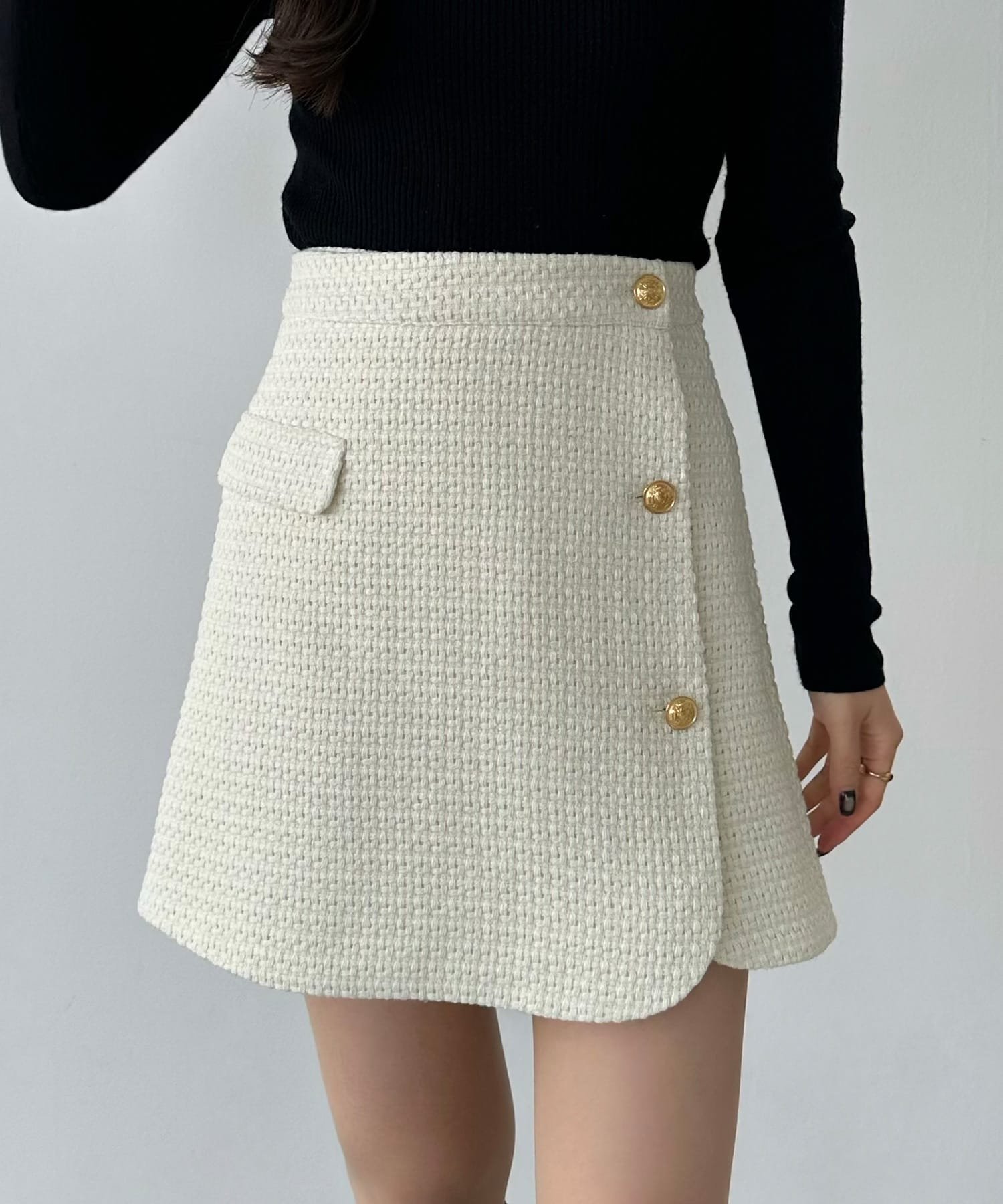 【ジュノア/JUNOAH】のcallautia ラップ風スカパン インテリア・キッズ・メンズ・レディースファッション・服の通販 founy(ファニー) 　ファッション　Fashion　レディースファッション　Ladies' Fashion Online　ラップ　Wrap　アイボリー|ID: prp329100004597884 ipo3291000000032680593