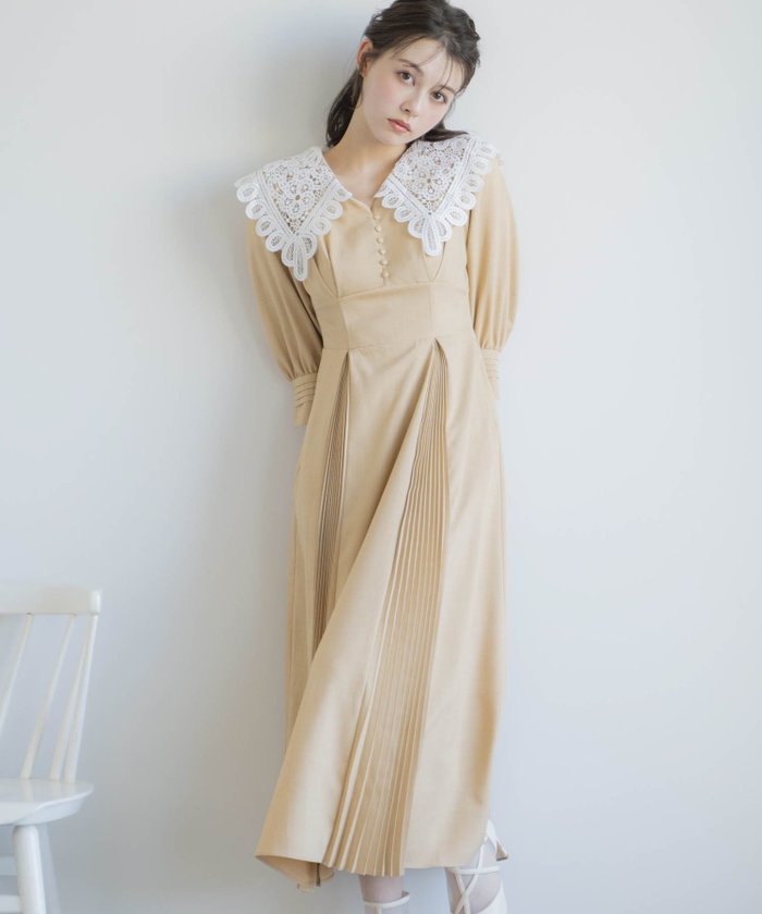 【ノエラ/Noela】の襟レースプリーツワンピ インテリア・キッズ・メンズ・レディースファッション・服の通販 founy(ファニー) https://founy.com/ ファッション Fashion レディースファッション Ladies' Fashion Online ワンピース Dress コルセット Corset シンプル Simple プリーツ Pleats ポケット Pocket レース Race 切替 Switching |ID: prp329100004597902 ipo3291000000032680766