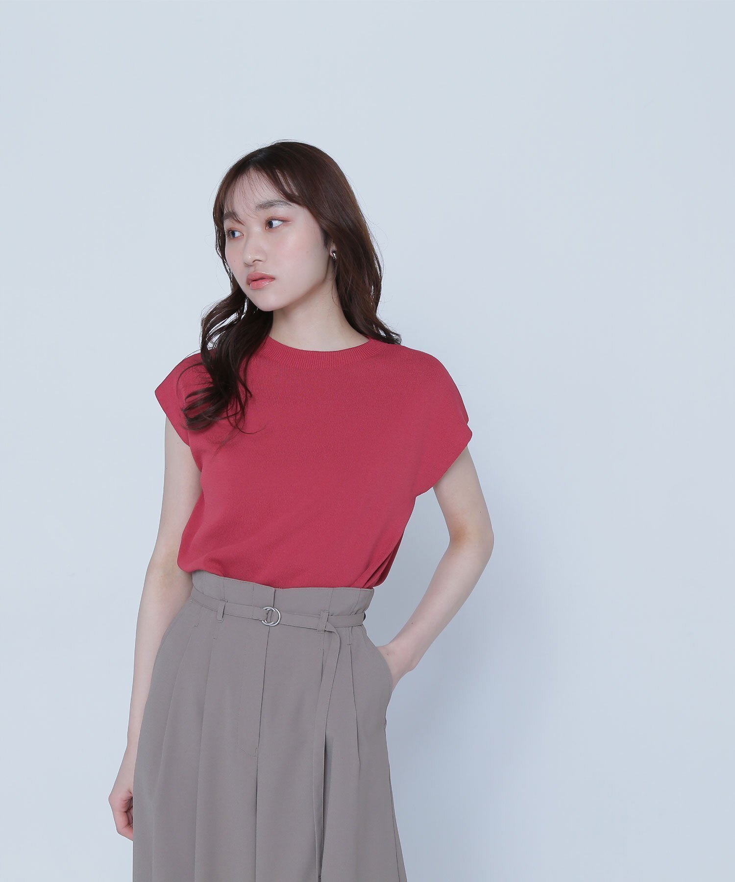 【ナチュラル ビューティー ベーシック/NATURAL BEAUTY BASIC】の総針ベーシックシリーズ モックネックニット インテリア・キッズ・メンズ・レディースファッション・服の通販 founy(ファニー) 　ファッション　Fashion　レディースファッション　Ladies' Fashion Online　トップス・カットソー　Tops/Tshirt　ニット　Knit Tops　スリーブ　Sleeve　トレンド　Trend　フレンチ　French　ベーシック　Basic　定番　Standard　チェリーピンク1|ID: prp329100004597920 ipo3291000000032680927