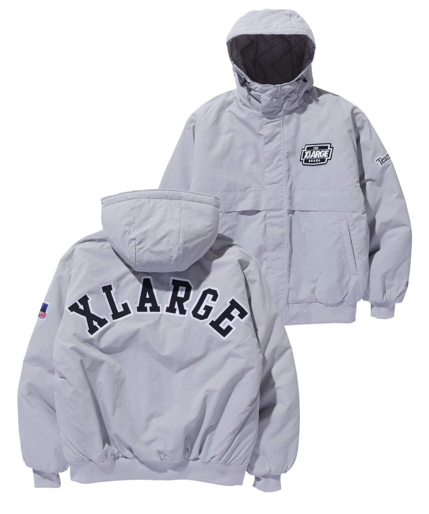 【エクストララージ/XLARGE / MEN】のNYLON PUFFER JACKET XLARGE インテリア・キッズ・メンズ・レディースファッション・服の通販 founy(ファニー) 　ファッション　Fashion　メンズファッション　Fashion for Men　グラフィック　Graphic, Graphic Design　フロント　Front, Front Design　ベーシック　Basic, Essential　人気　Popular, Best Seller　GREY|ID: prp329100004597952 ipo3291000000033851477