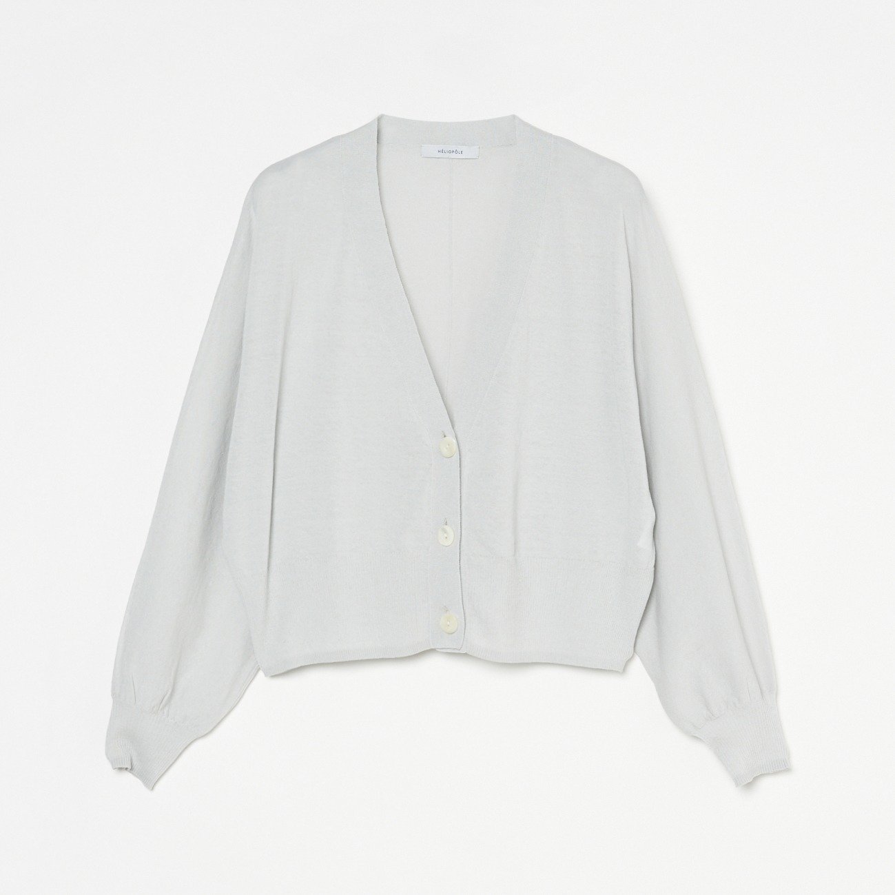 【エリオポール/heliopole】のSHEER KNIT CROPPED CARDIGAN インテリア・キッズ・メンズ・レディースファッション・服の通販 founy(ファニー) 　ファッション　Fashion　レディースファッション　Ladies' Fashion Online　トップス・カットソー　Tops/Tshirt　ニット　Knit Tops　カーディガン　Cardigans　羽織　Haori　ライトグレー|ID: prp329100004597993 ipo3291000000032681507