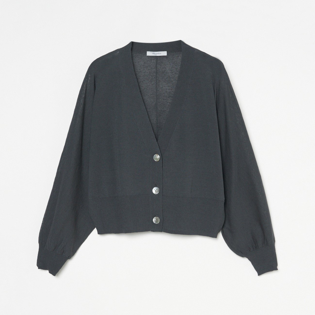 【エリオポール/heliopole】のSHEER KNIT CROPPED CARDIGAN インテリア・キッズ・メンズ・レディースファッション・服の通販 founy(ファニー) 　ファッション　Fashion　レディースファッション　Ladies' Fashion Online　トップス・カットソー　Tops/Tshirt　ニット　Knit Tops　カーディガン　Cardigans　羽織　Haori　チャコールグレー|ID: prp329100004597993 ipo3291000000032681508