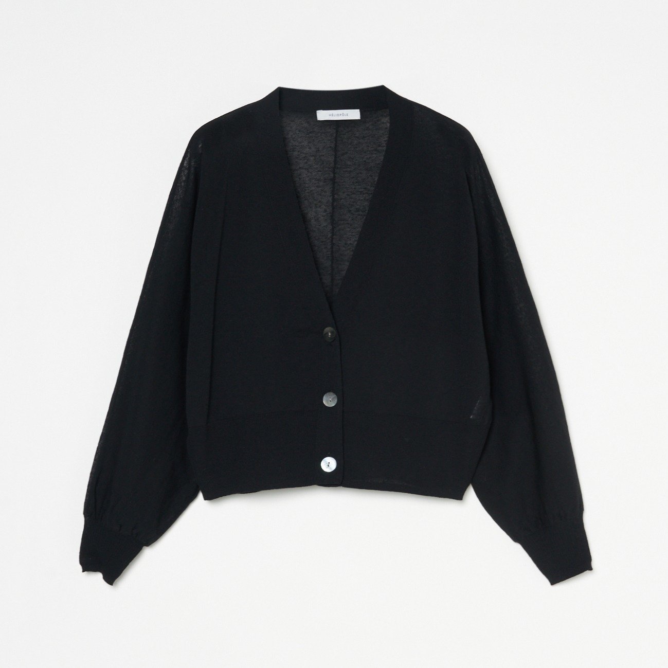 【エリオポール/heliopole】のSHEER KNIT CROPPED CARDIGAN インテリア・キッズ・メンズ・レディースファッション・服の通販 founy(ファニー) 　ファッション　Fashion　レディースファッション　Ladies' Fashion Online　トップス・カットソー　Tops/Tshirt　ニット　Knit Tops　カーディガン　Cardigans　羽織　Haori　ブラック|ID: prp329100004597993 ipo3291000000032681510