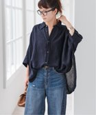 【スピック&スパン/Spick & Span】の60リネンキャンバスドルマンンスリーブシャツ ネイビー|ID: prp329100004598019 ipo3291000000032681658