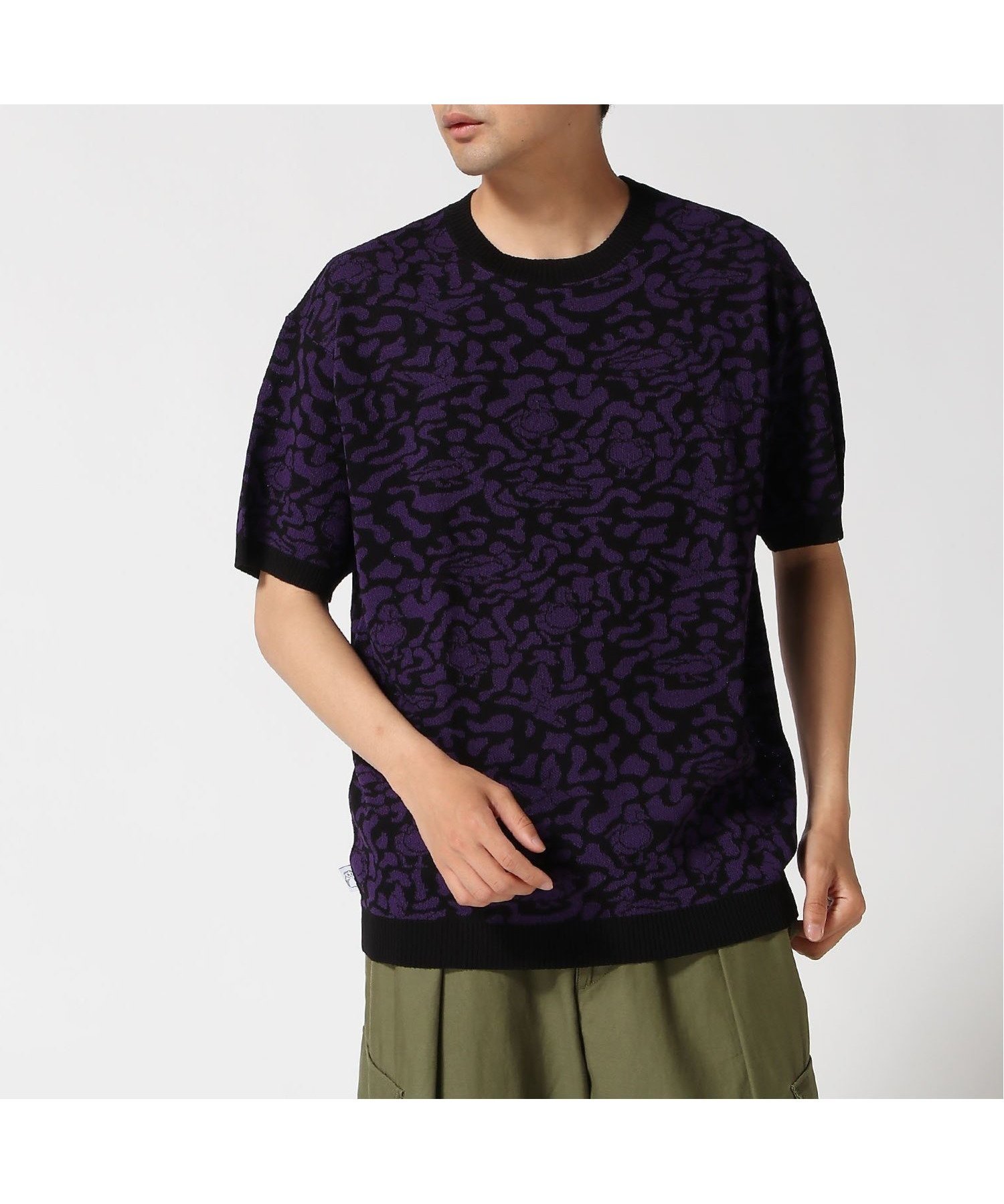 【ジムマスター/gym master / MEN】のgym master/ジャガードニットカモ柄Tee インテリア・キッズ・メンズ・レディースファッション・服の通販 founy(ファニー) 　ファッション　Fashion　メンズファッション　Men's Style Online　カモフラージュ　Camouflage　カラフル　Colorful　クラシカル　Classical　サマー　Summer　サンダル　Sandals　シンプル　Simple　スポーツ　Sports　半袖　Short Sleeve　夏　Summer　春　Spring　秋　Autumn/Fall　ブラック|ID: prp329100004598041 ipo3291000000032681935