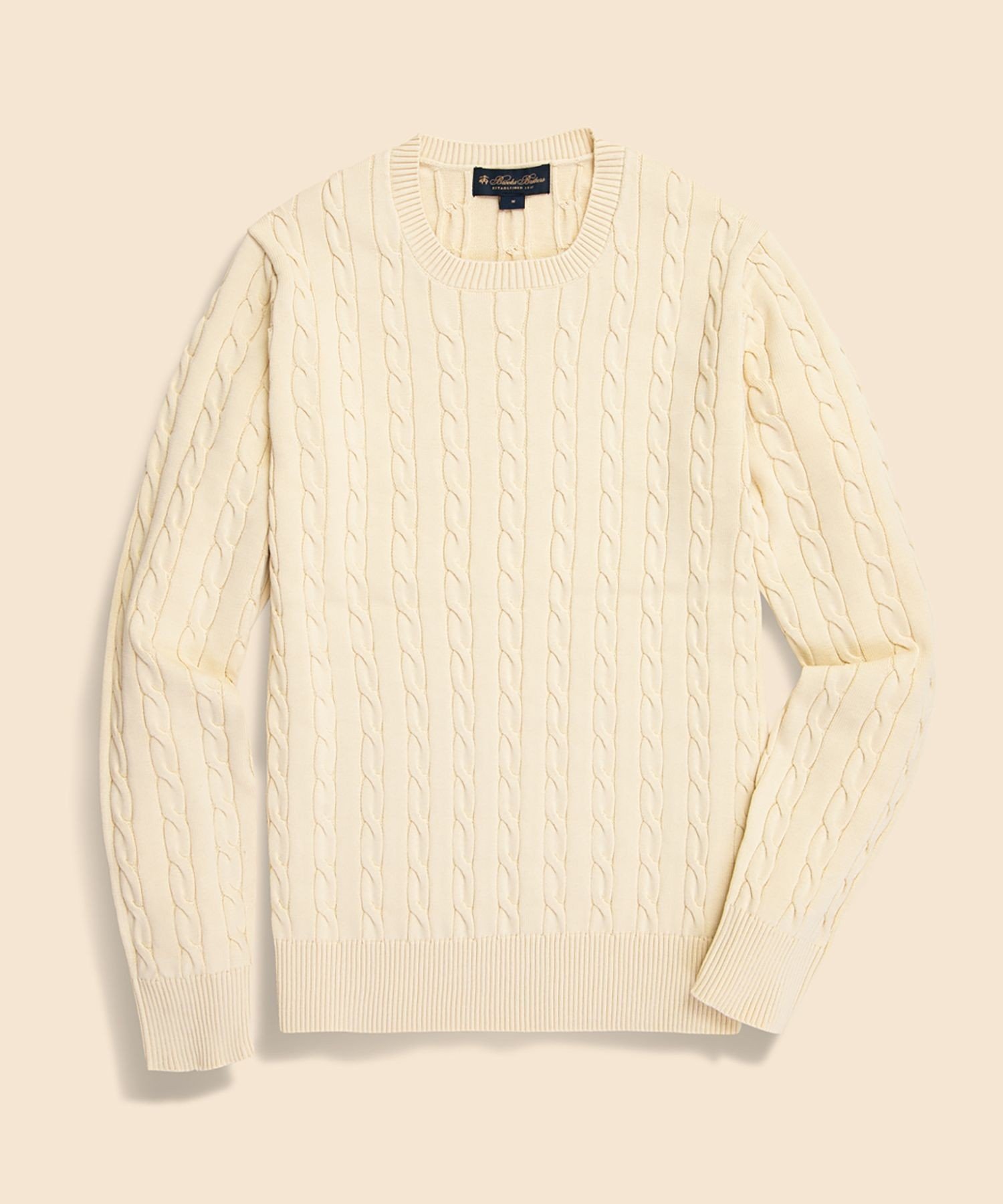 【ブルックス ブラザーズ/Brooks Brothers / MEN】のスーピマコットン ケーブル クルーネックセーター インテリア・キッズ・メンズ・レディースファッション・服の通販 founy(ファニー) 　ファッション　Fashion　メンズファッション　Men's Style Online　インナー　Inner　クラシカル　Classical　ジャケット　Jacket　スマート　Smart　スーツ　Suit　セーター　Sweater　デニム　Denim　トレンド　Trend　オートミール|ID: prp329100004598045 ipo3291000000032681965