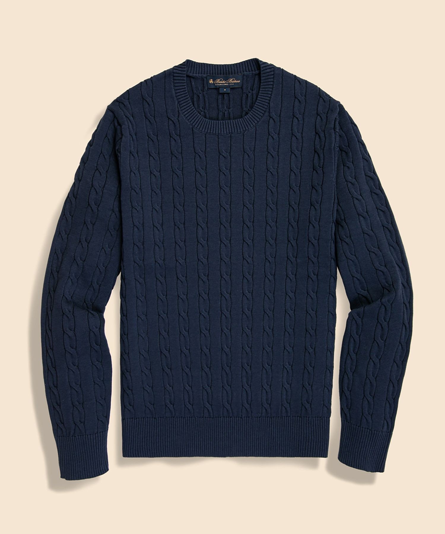 【ブルックス ブラザーズ/Brooks Brothers / MEN】のスーピマコットン ケーブル クルーネックセーター インテリア・キッズ・メンズ・レディースファッション・服の通販 founy(ファニー) 　ファッション　Fashion　メンズファッション　Men's Style Online　インナー　Inner　クラシカル　Classical　ジャケット　Jacket　スマート　Smart　スーツ　Suit　セーター　Sweater　デニム　Denim　トレンド　Trend　ネイビー|ID: prp329100004598045 ipo3291000000032681968