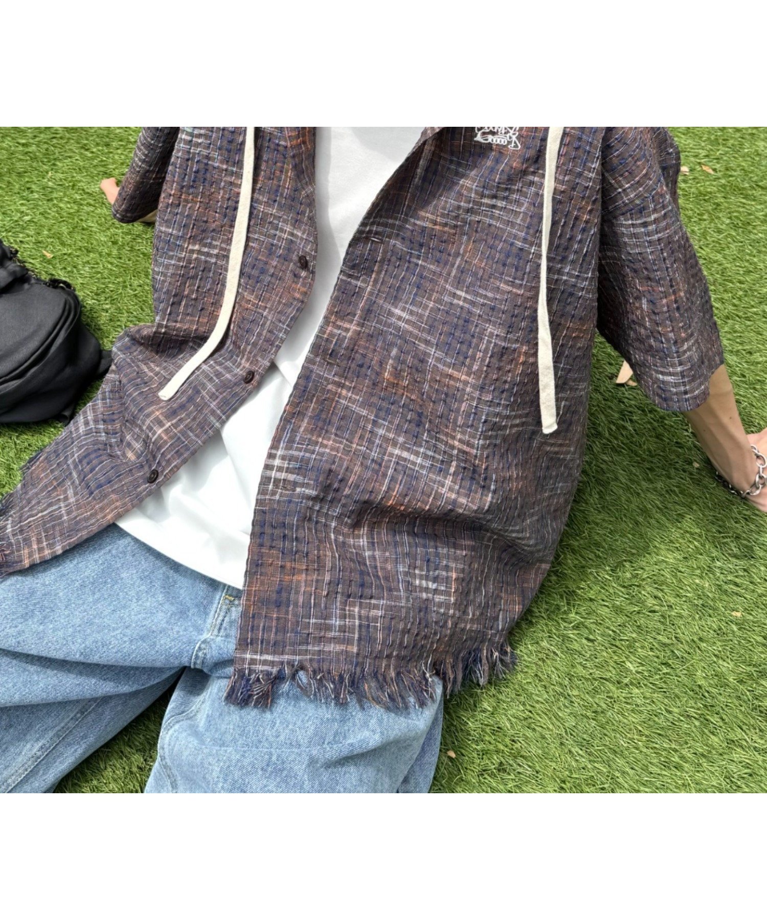 【チャオパニックティピー/CIAOPANIC TYPY】の【S.G】ユニセックスポコポコフードオーバーシャツ インテリア・キッズ・メンズ・レディースファッション・服の通販 founy(ファニー) 　ファッション　Fashion　レディースファッション　Ladies' Fashion Online　トップス・カットソー　Tops/Tshirt　シャツ/ブラウス　Shirts/Blouses　アクリル　Acrylic　春　Spring　クール　Cool　ショート　Short　チェック　Check　デニム　Denim　トレンド　Trend　定番　Standard　ビビッド　Vivid　フリンジ　Fringe　ミニスカート　Mini Skirt　S/S・春夏　Ss・Spring/Summer　おすすめ　Recommend　夏　Summer　ブラウン|ID: prp329100004598046 ipo3291000000032681978
