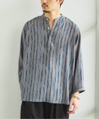 【エディフィス/EDIFICE / MEN】のストライプ ドレーピー 8分袖 バンドカラープルオーバーシャツ グレーA|ID: prp329100004598049 ipo3291000000032681996