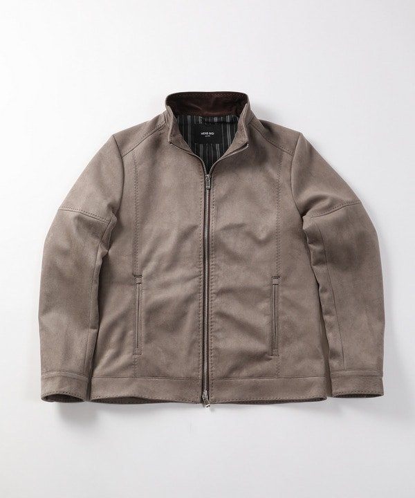 【メンズビギトーキョー/Men's Bigi / MEN】のフェイクスエードライダースジャケット インテリア・キッズ・メンズ・レディースファッション・服の通販 founy(ファニー) 　ファッション　Fashion　メンズファッション　Men's Style Online　クッション　Cushion　クラシック　Classic　軽量　Lightweight　スウェード　Suede　ストライプ　Stripe　ストレッチ　Stretch　定番　Standard　フィット　Fit　フェイクスウェード　Faux Suede　モダン　Modern　ライダースジャケット　Riders Jacket　エレガント 上品　Elegant　ビジネス 仕事 通勤　Business　グレー|ID: prp329100004598051 ipo3291000000032682045
