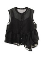 【セルフォード/CELFORD】のラッフルペプラムシアーブラウス 人気、トレンドファッション・服の通販 founy(ファニー) ファッション Fashion レディースファッション Fashion for Women トップス・カットソー Cut & Sew Tops シャツ・ブラウス・オフィスカジュアル Elegant Blouses & Button-Ups オーガンジー Organza Fabric ギャザー Gathered, Ruffled バランス Balance, Style Balance フォルム Silhouette, Form エレガント 上品 Elegant thumbnail BLK[009]|ID: prp329100004598120 ipo3291000000032725425