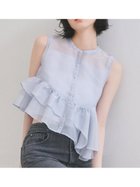 【セルフォード/CELFORD】のラッフルペプラムシアーブラウス 人気、トレンドファッション・服の通販 founy(ファニー) ファッション Fashion レディースファッション Fashion for Women トップス・カットソー Cut & Sew Tops シャツ・ブラウス・オフィスカジュアル Elegant Blouses & Button-Ups オーガンジー Organza Fabric ギャザー Gathered, Ruffled バランス Balance, Style Balance フォルム Silhouette, Form エレガント 上品 Elegant thumbnail SAX[083]|ID: prp329100004598120 ipo3291000000032725426