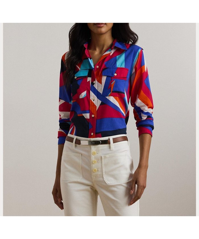 【ラルフローレン/RALPH LAUREN】のクラシック フィット プリント コットン ボイル シャツ インテリア・キッズ・メンズ・レディースファッション・服の通販 founy(ファニー) https://founy.com/ ファッション Fashion レディースファッション Ladies' Fashion Online トップス・カットソー Tops/Tshirt シャツ/ブラウス Shirts/Blouses カフス Cuffs クラシック Classic ストレート Straight 長袖 Long Sleeve フィット Fit プリント Print プリーツ Pleats ボックス Box モチーフ Motif ヨーク Yoke ラウンド Round |ID: prp329100004598141 ipo3291000000032682758