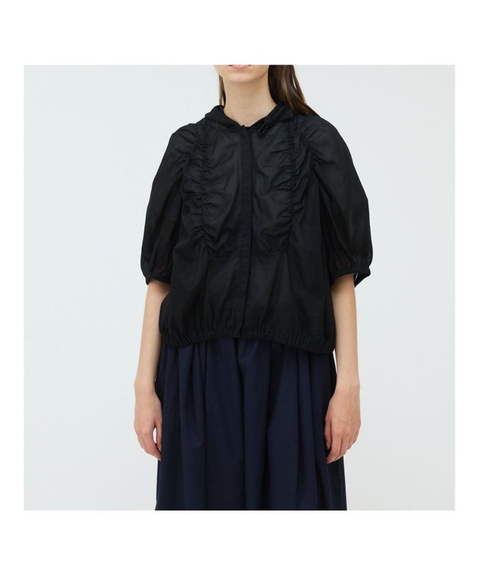 【マーコート/MARcourt】のmizuiro ind ギャザーフード付きシャツ インテリア・キッズ・メンズ・レディースファッション・服の通販 founy(ファニー) https://founy.com/ ファッション Fashion レディースファッション Fashion for Women トップス・カットソー Cut & Sew Tops シャツ・ブラウス・オフィスカジュアル Elegant Blouses & Button-Ups ギャザー Gathered, Ruffled フロント Front, Front Design ボトム Bottoms, Lower Wear ポケット Pocket, Pocket Detail 無地 Plain, Solid Color |ID: prp329100004598155 ipo3291000000032682863