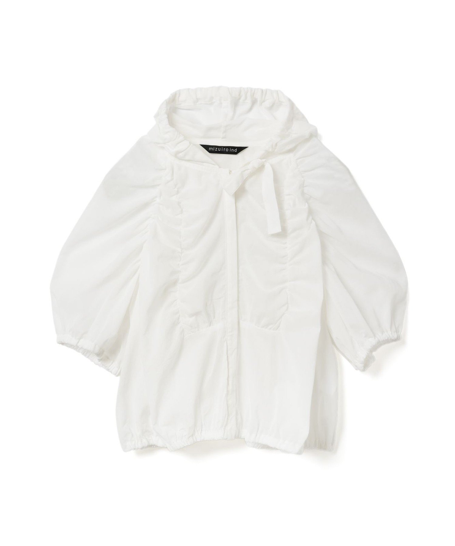【マーコート/MARcourt】のmizuiro ind ギャザーフード付きシャツ インテリア・キッズ・メンズ・レディースファッション・服の通販 founy(ファニー) 　ファッション　Fashion　レディースファッション　Fashion for Women　トップス・カットソー　Cut & Sew Tops　シャツ・ブラウス・オフィスカジュアル　Elegant Blouses & Button-Ups　ギャザー　Gathered, Ruffled　フロント　Front, Front Design　ボトム　Bottoms, Lower Wear　ポケット　Pocket, Pocket Detail　無地　Plain, Solid Color　オフホワイト|ID: prp329100004598155 ipo3291000000032682865