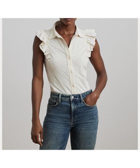 【ラルフローレン/RALPH LAUREN】 フリルトリム ジャージー スリーブレス シャツ人気、トレンドファッション・服の通販 founy(ファニー) ファッション Fashion レディースファッション Ladies' Fashion Online トップス・カットソー Tops/Tshirt シャツ/ブラウス Shirts/Blouses ジャージー Jersey ストレート Straight スリーブ Sleeve ノースリーブ No Sleeve パール Pearl フィット Fit フェミニン Feminine フリル Frills フロント Front ラウンド Round |ID:prp329100004598159