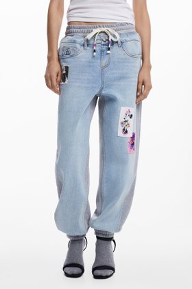 【デシグアル/Desigual】のミニーデニム切替 スウェットジョガーパンツ 人気、トレンドファッション・服の通販 founy(ファニー) ファッション Fashion レディースファッション Ladies' Fashion Online パンツ Pants スウェット Sweat スニーカー Sneakers デニム Denim ドローコード Draw Cord フロント Front ミックス Mix リラックス Relax 切替 Switching |ID:prp329100004598181