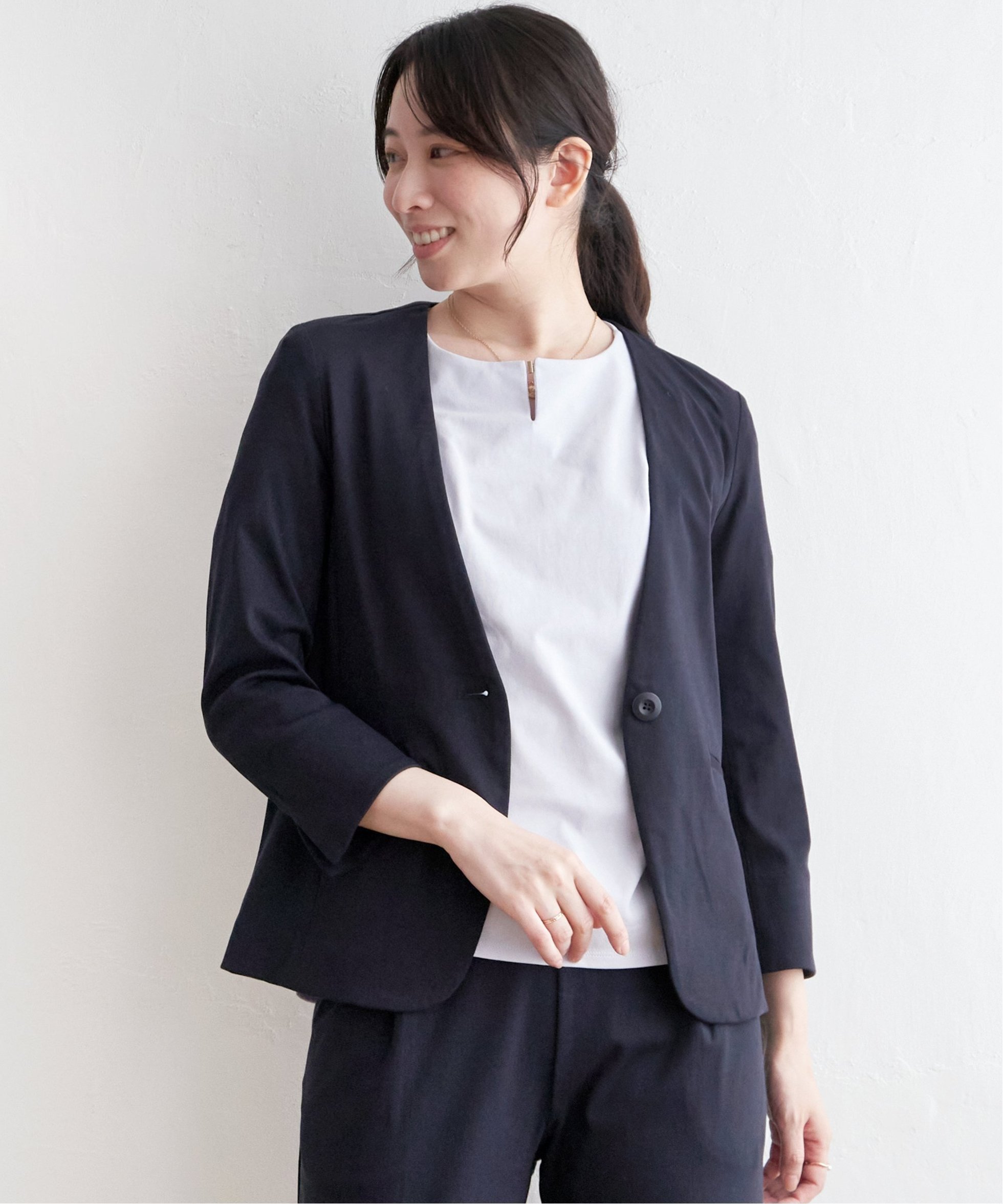 【イッカ/ikka】の【セットアップ対応】GOKU楽ストレッチジャケット インテリア・キッズ・メンズ・レディースファッション・服の通販 founy(ファニー) 　ファッション　Fashion　レディースファッション　Ladies' Fashion Online　アウター　Coat Outerwear　ジャケット　Jackets　おすすめ　Recommend　カットソー　Cut And Sew　ジャケット　Jacket　ストレッチ　Stretch　セットアップ　Set Up　ツイル　Twill　人気　Popularity　洗える　Washable　ノウコン|ID: prp329100004598183 ipo3291000000032683060