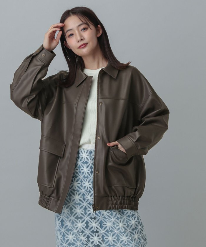 【グローバルワーク/GLOBAL WORK】のMATINEE LINE/エコレザーブルゾン/307690 インテリア・キッズ・メンズ・レディースファッション・服の通販 founy(ファニー) https://founy.com/ ファッション Fashion レディースファッション Ladies' Fashion Online アウター Coat Outerwear ブルゾン Blouson/Jackets アンティーク Antique インナー Inner ギャザー Gather シンプル Simple デニム Denim フォルム Form レース Race ヴィンテージ Vintage 春 Spring |ID: prp329100004598187 ipo3291000000032683080