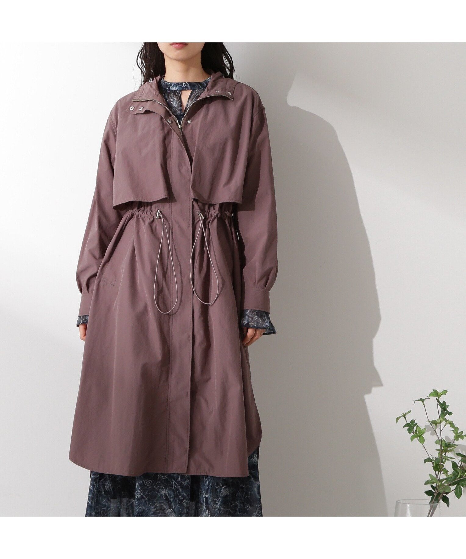 【その他のブランド/Other】のナイロンロングコート インテリア・キッズ・メンズ・レディースファッション・服の通販 founy(ファニー) 　ファッション　Fashion　レディースファッション　Ladies' Fashion Online　アウター　Coat Outerwear　コート　Coats　スリット　Slit　デニム　Denim　ドローコード　Draw Cord　ロング　Long　春　Spring　モカ|ID: prp329100004598190 ipo3291000000032683157
