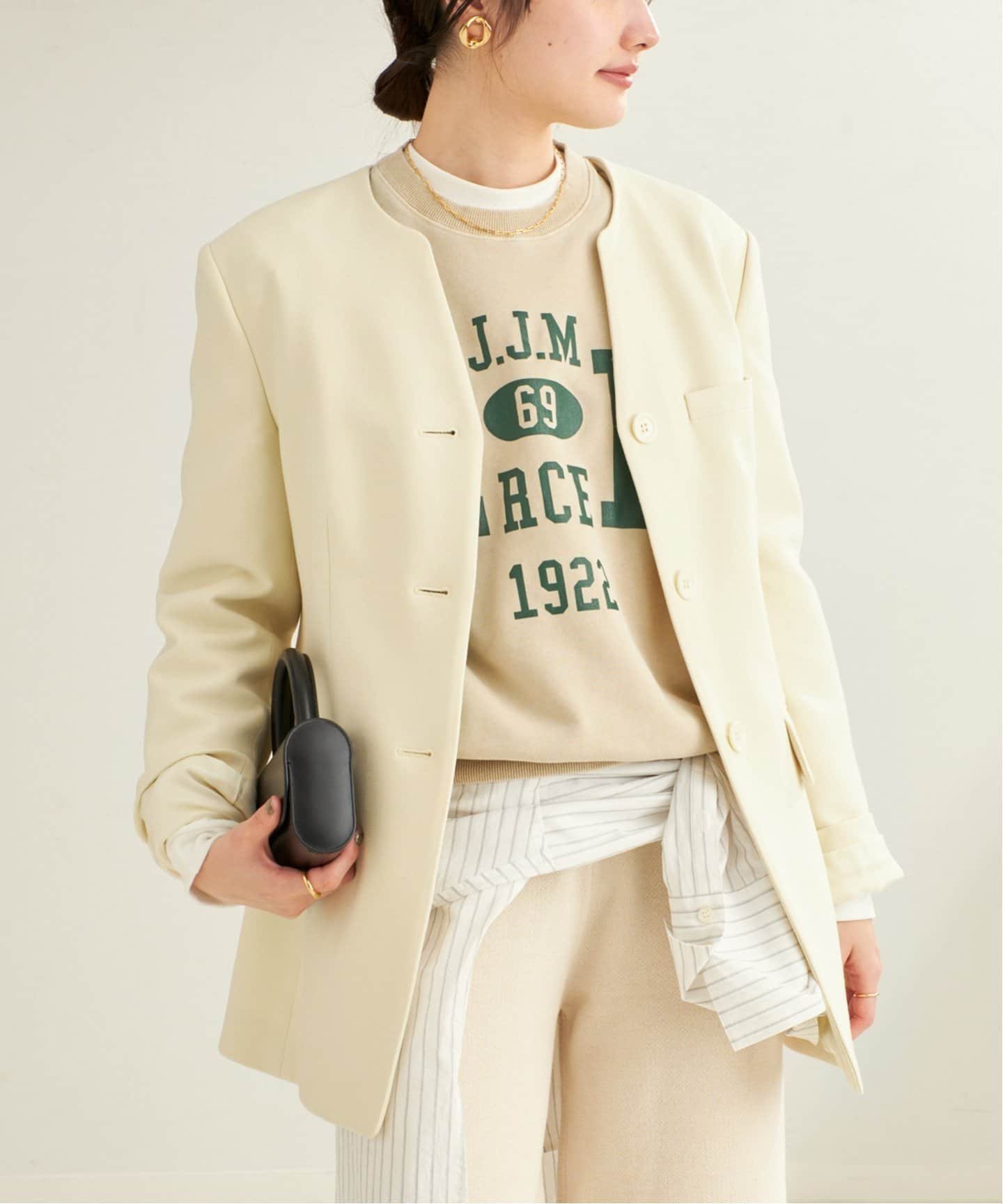 【プラージュ/Plage】のR IAM シェイプノーカラージャケット インテリア・キッズ・メンズ・レディースファッション・服の通販 founy(ファニー) 　ファッション　Fashion　レディースファッション　Ladies' Fashion Online　アウター　Coat Outerwear　ジャケット　Jackets　ノーカラージャケット　No Collar Leather Jackets　シェイプ　Shape　シンプル　Simple　ジャケット　Jacket　エレガント 上品　Elegant　ナチュラル|ID: prp329100004598209 ipo3291000000032683342