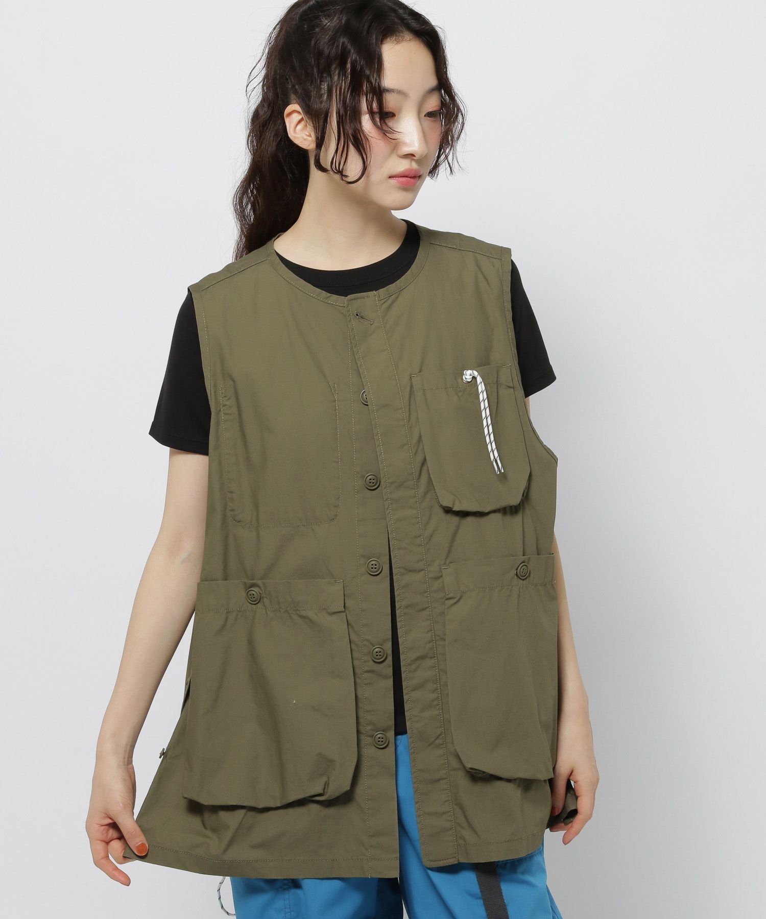 【ニコアンド/niko and】のボーイズシルエットポケベスト インテリア・キッズ・メンズ・レディースファッション・服の通販 founy(ファニー) 　ファッション　Fashion　レディースファッション　Ladies' Fashion Online　アウター　Coat Outerwear　トップス・カットソー　Tops/Tshirt　ベスト/ジレ　Gilets/Vests　おすすめ　Recommend　アウトドア　Outdoor　プリント　Print　ベスト　Vest　ポケット　Pocket　ワイド　Wide　ワーク　Work　今季　This Season　夏　Summer　定番　Standard　カーキ|ID: prp329100004598213 ipo3291000000032683361