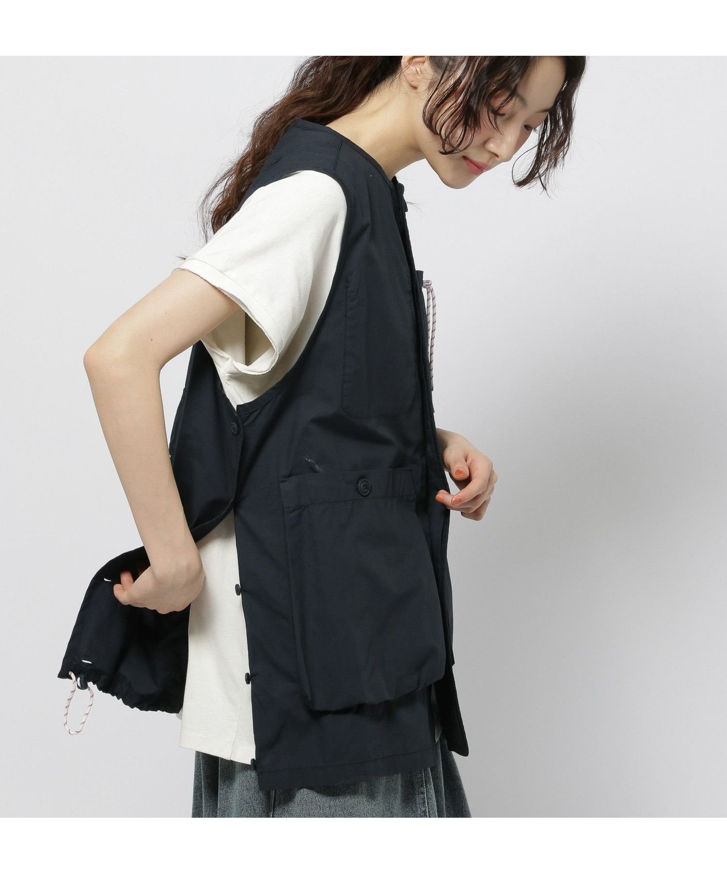 【ニコアンド/niko and】のボーイズシルエットポケベスト インテリア・キッズ・メンズ・レディースファッション・服の通販 founy(ファニー) 　ファッション　Fashion　レディースファッション　Ladies' Fashion Online　アウター　Coat Outerwear　トップス・カットソー　Tops/Tshirt　ベスト/ジレ　Gilets/Vests　おすすめ　Recommend　アウトドア　Outdoor　プリント　Print　ベスト　Vest　ポケット　Pocket　ワイド　Wide　ワーク　Work　今季　This Season　夏　Summer　定番　Standard　ネイビー|ID: prp329100004598213 ipo3291000000032683362