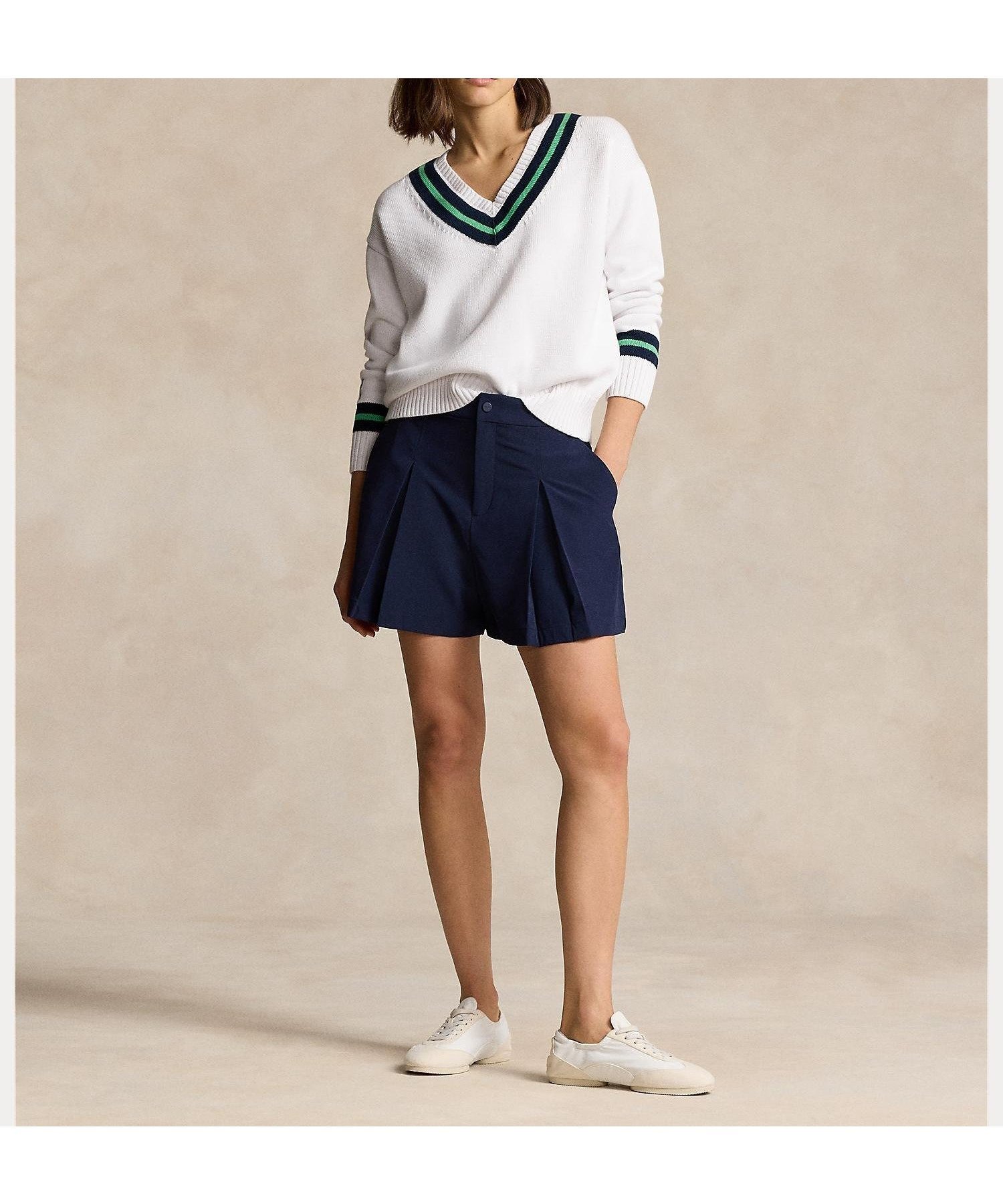 【ラルフローレン/RALPH LAUREN】の(RLX)4ウェイストレッチ プリーテッド ショートパンツ インテリア・キッズ・メンズ・レディースファッション・服の通販 founy(ファニー) 　ファッション　Fashion　レディースファッション　Ladies' Fashion Online　パンツ　Pants　ハーフ / ショートパンツ　Short Pants　ショート　Short　ストレッチ　Stretch　ダブル　Double　フェイス　Face　フロント　Front　プリーツ　Pleats　ボックス　Box　ポケット　Pocket　メタル　Metal　ヨーク　Yoke　ループ　Loop　410ネイビー|ID: prp329100004598229 ipo3291000000032683514